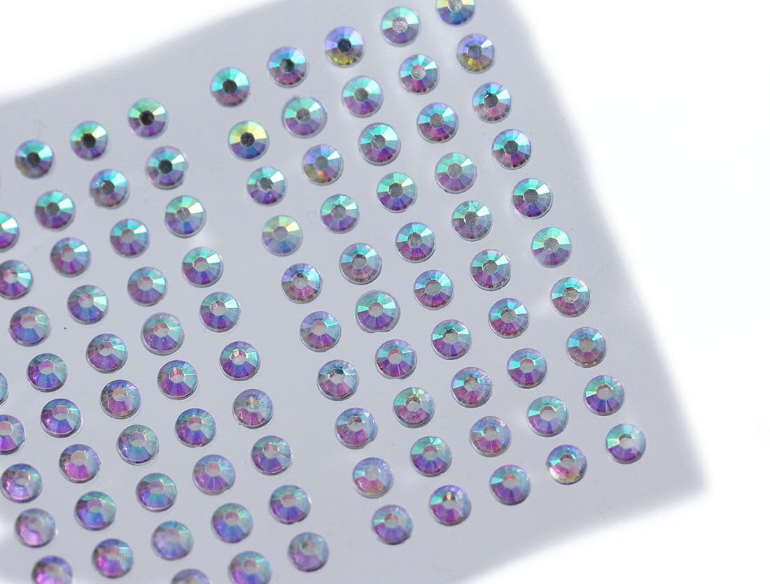 Allstarco 3mm (1/8") Crystal AB SS12 Self-Adhesive Rhinestones, 500 PCS