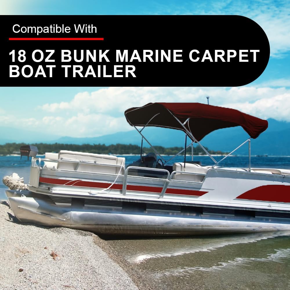 Boat Trailer Bunk Carpet, 12''x 50ft Outdoor Marine Bunk Carpet, Fit for Boats Trailers Bunks Runners, Durable Black Ribbed Carpet Bunker Cover