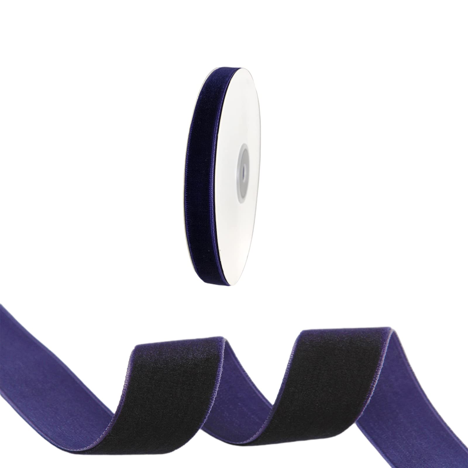 Velvet Ribbon, 3/8 Inch x 10 Yard Velvet Ribbon,Use for Wedding Party Decoration, Floral Crafts,Home Decor,Sewing (3/8"×10 Yard, Dark Purple)