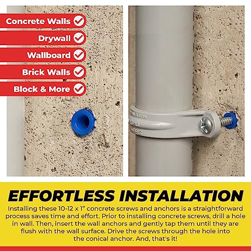 QUALIHOME Conical Concrete Anchors And Screws Kit