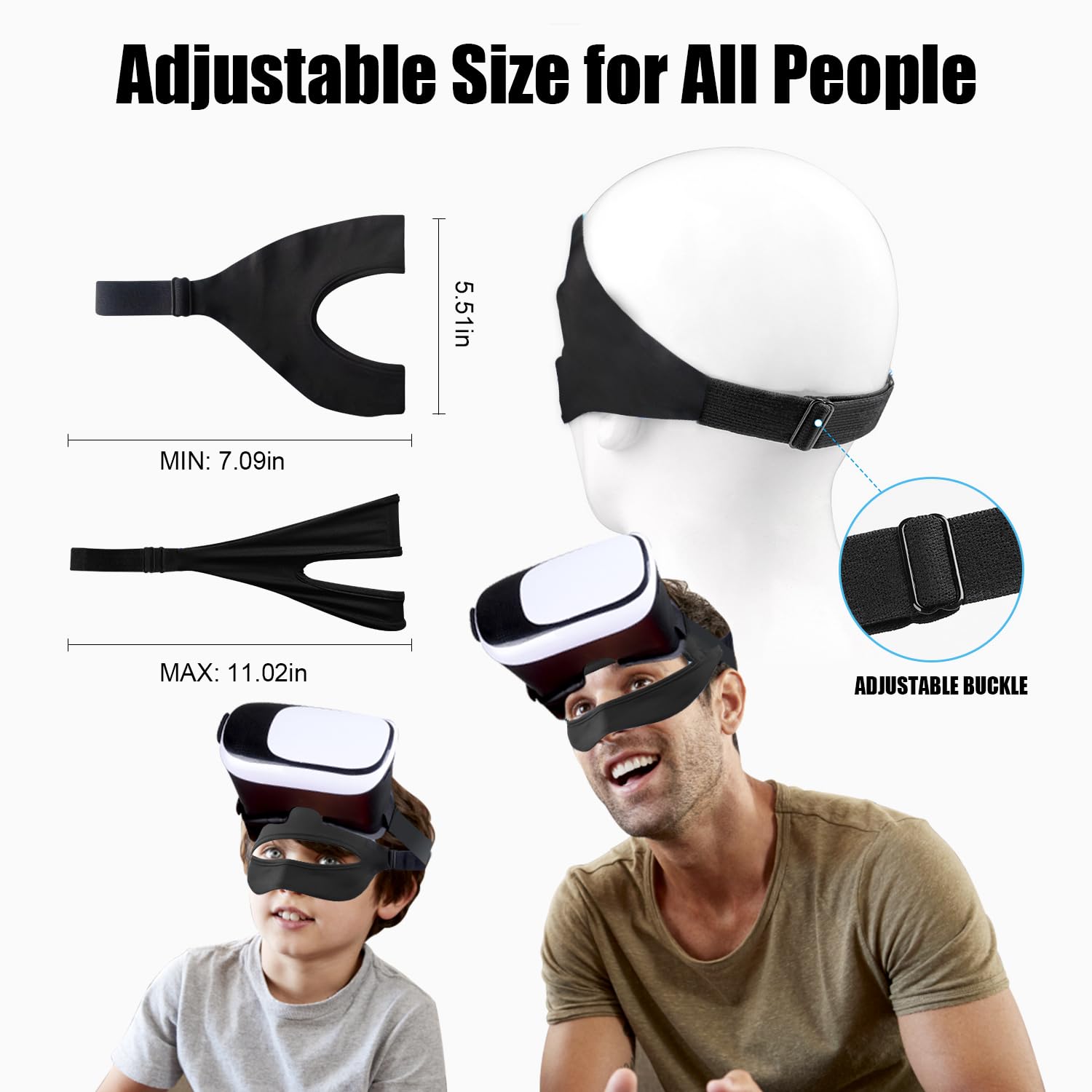 Máscara de ojos VR, banda de sudor VR ajustable transpirable para Meta/Oculus Quest 2/3/3S/Pro, HTC Vive, PS, Gear, VR entrenamientos (3 unidades, negro) 3