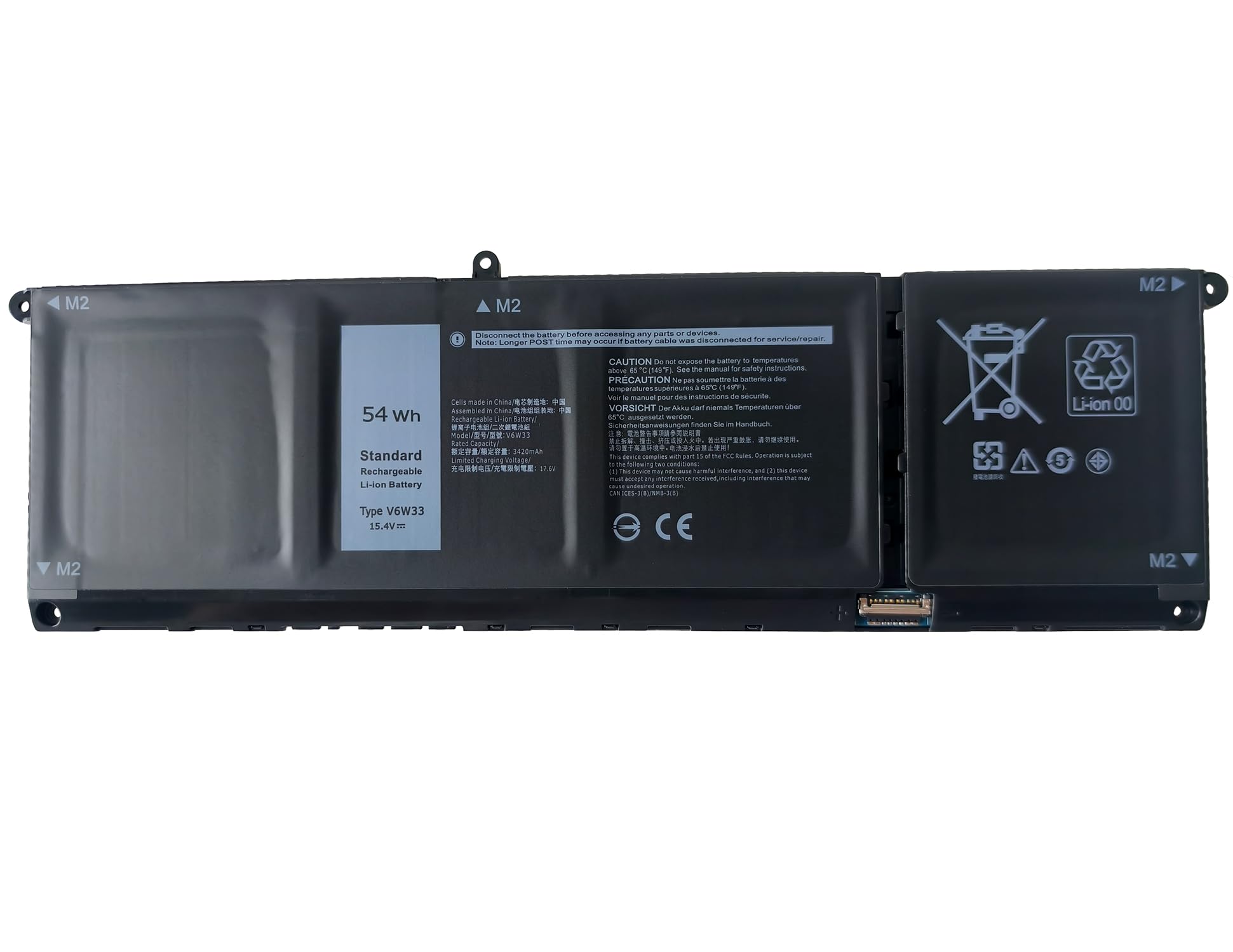 54Wh V6W33 Laptop Akku für Dell Latitude 3320 3420 3520 Inspiron 14 Plus 7420 3510 3511 3515 3520 3525 3535 5310 5410 5415 5418 5510 5515 5518 5410 7415 7420 7425 7430 7435 7620 2-in-1
