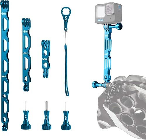 Miniatura 6 de HSU Kit de brazo de extensión de aleación de aluminio para casco de montaje en poste de metal, montaje de brazo de extensión para GoPro Hero