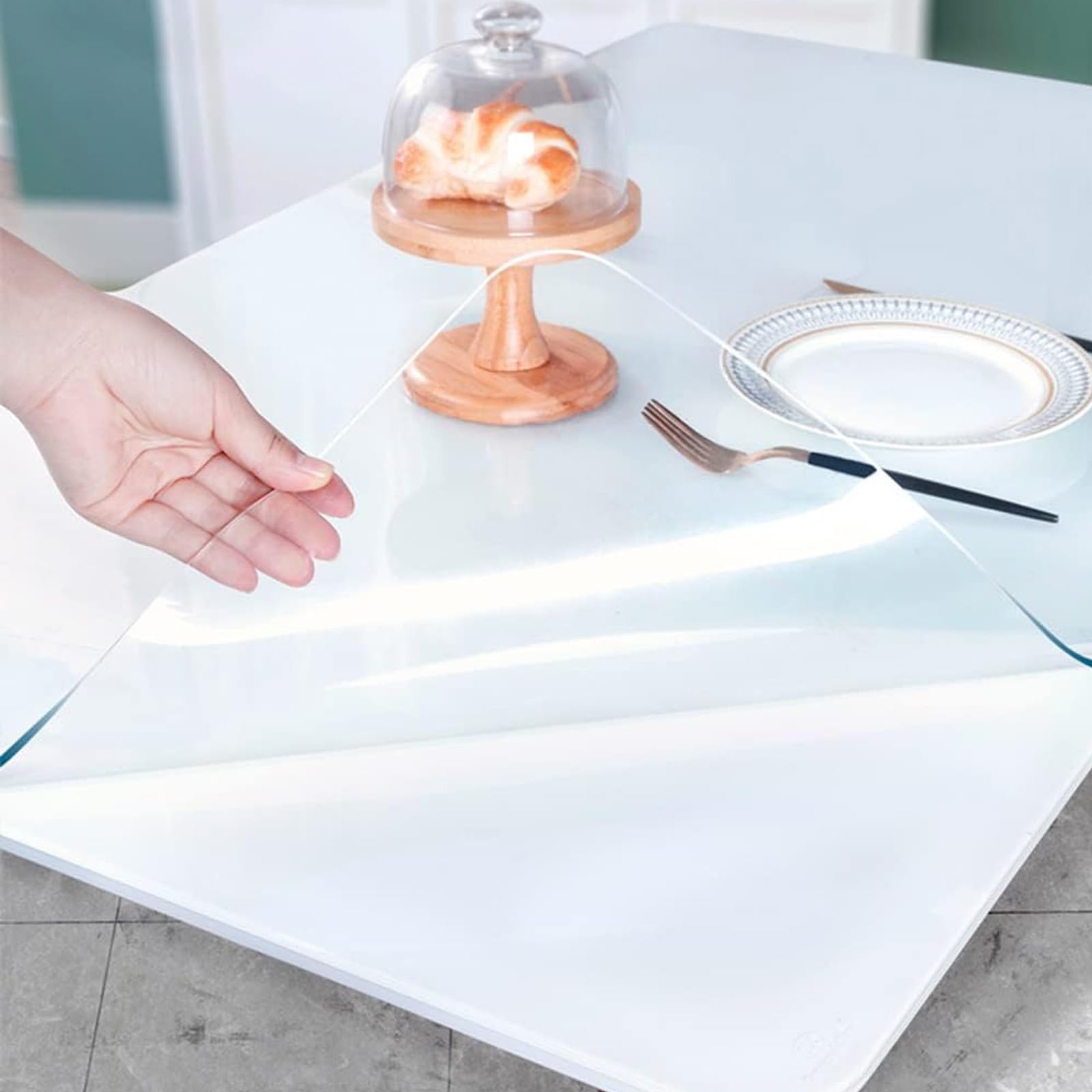 Clear Desk Mat for Home and Office 30x30cm 40x50cm 50x60cm 60x80cm 80x100cm 100x120cm PVC Clear Chair Mat 1mm/1.5mm Thick Anti-Slip Computer Desk Mat for Indoor Hallway Living Room Easy Clean(Transpar