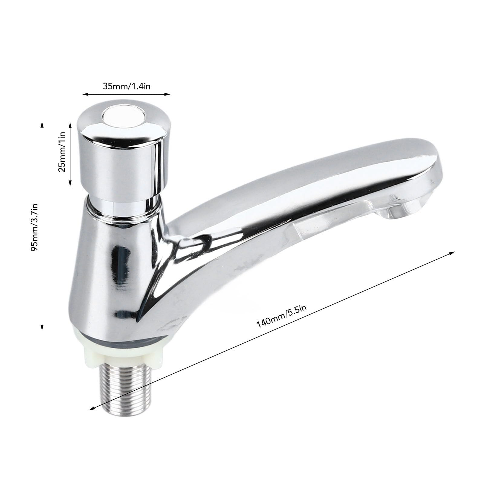 Haofy Robinet à Bouton Poussoir Alliage Cuivre Économie Eau Arrêt Automatique Lavabo Salle Bains Cuisine Hôtel Polyvalent