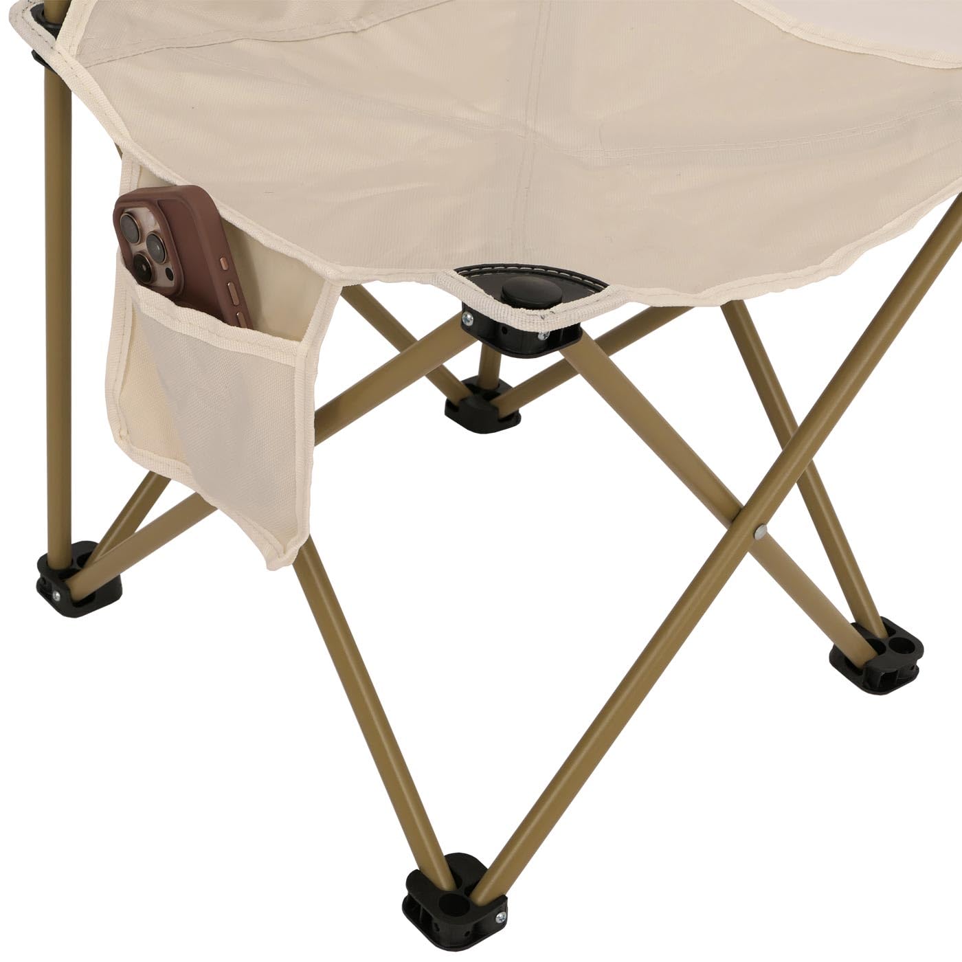 Set da campeggio HWC-N50, tavolo pieghevole 4x sedie pieghevoli sedia da pesca, con borsa, metallo - bianco
