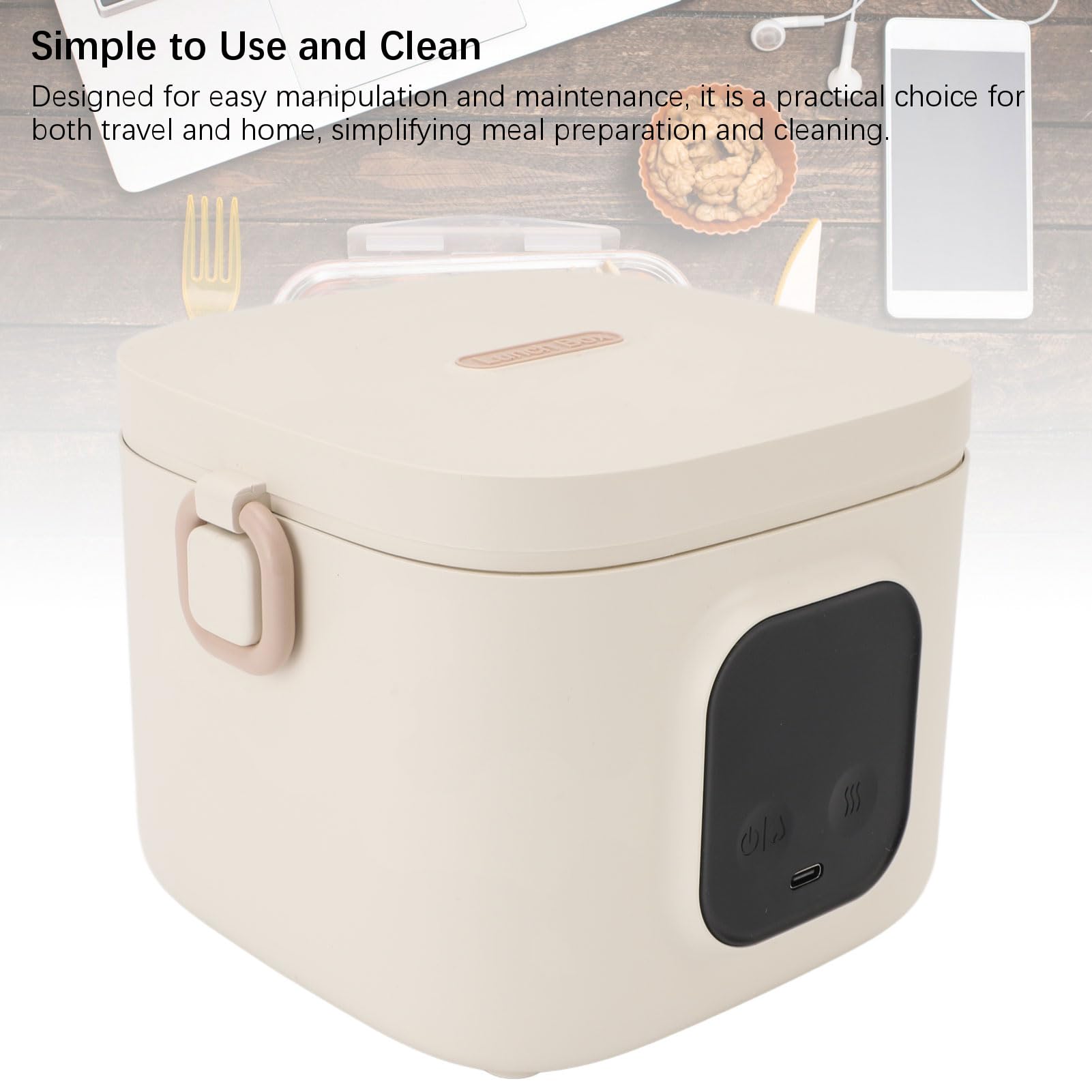 Riscaldatore Alimentare Elettrico per il Cibo con Batteria da 14000 MAh LI Incorporata, 304 Contenitore in Acciaio Inossidabile 800 Ml di Grande capacità, Semplificando la
