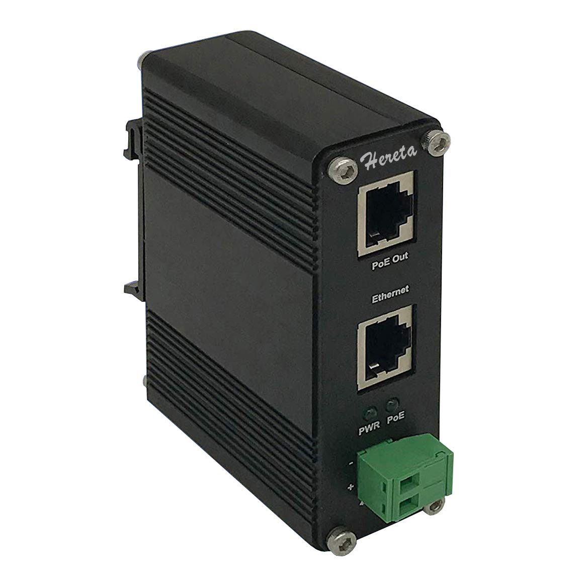 Hardened Industrial Gigabit PoE++ Injector 12-48VDC Input with DIN-Rail and Wall Mount Connecting The IEEE 802.3 at PoE Device (95W)