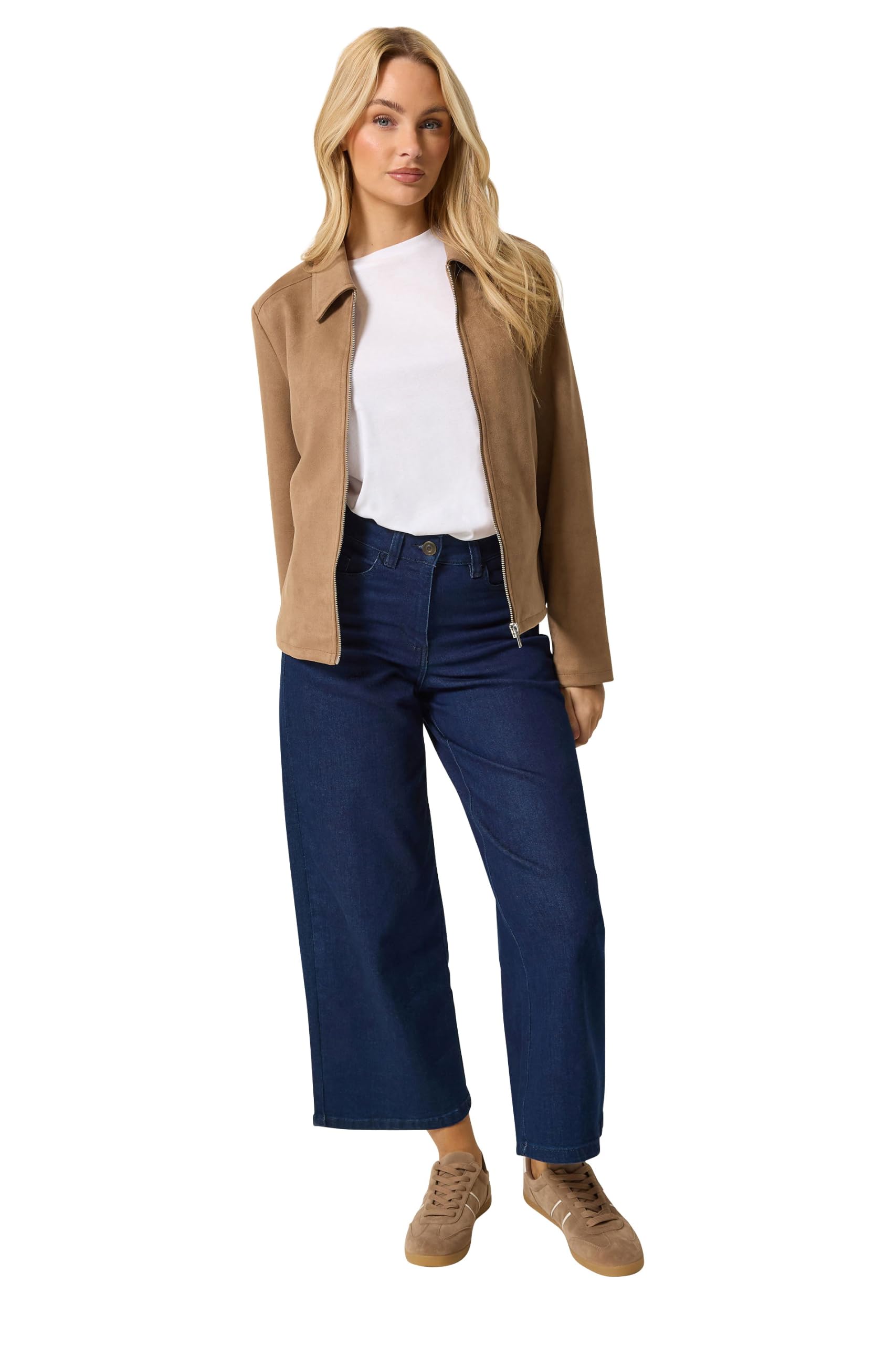 M&Co Brown Faux Suede Bomber Jacket - Women's
