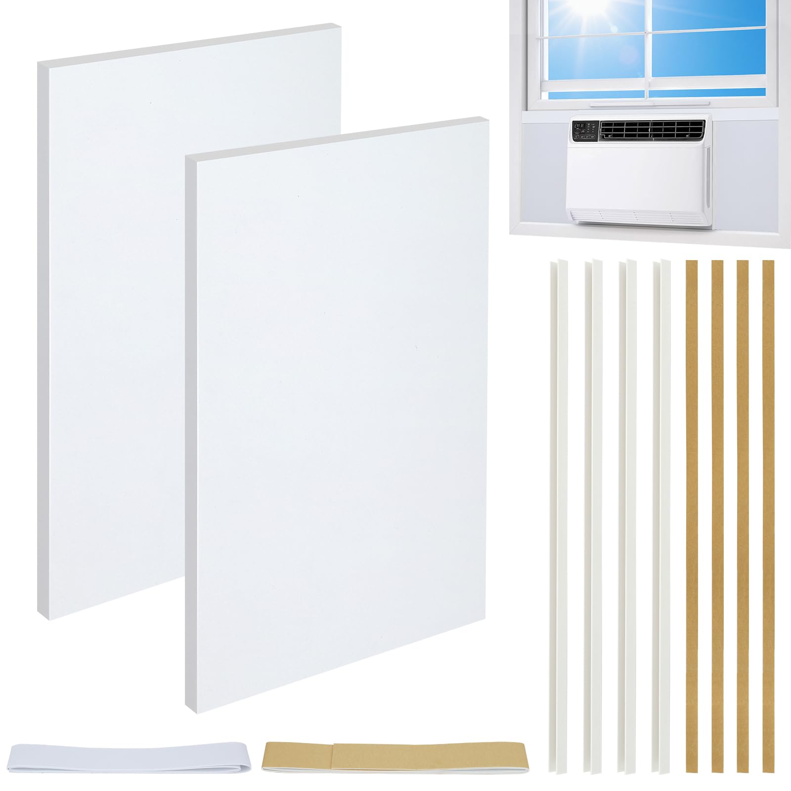 2 Piezas Panel De Espuma Aislante Lateral,Paneles De Espuma Aislante Para Aire Acondicionado De Ventana,Accesorios De Aislamiento Térmico Y Contra Corrientes De Aire Para Dormitorio,Sala de Estar