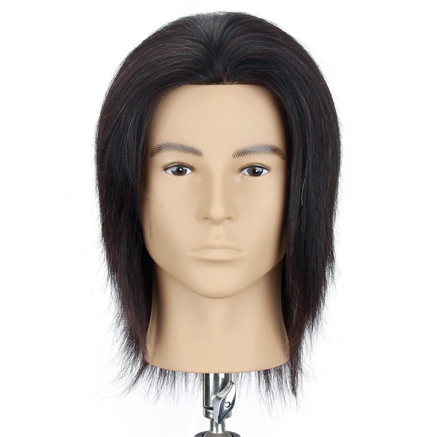 HAIRWAY Male Mannequin Head with 100 Human Hair 8 Inch