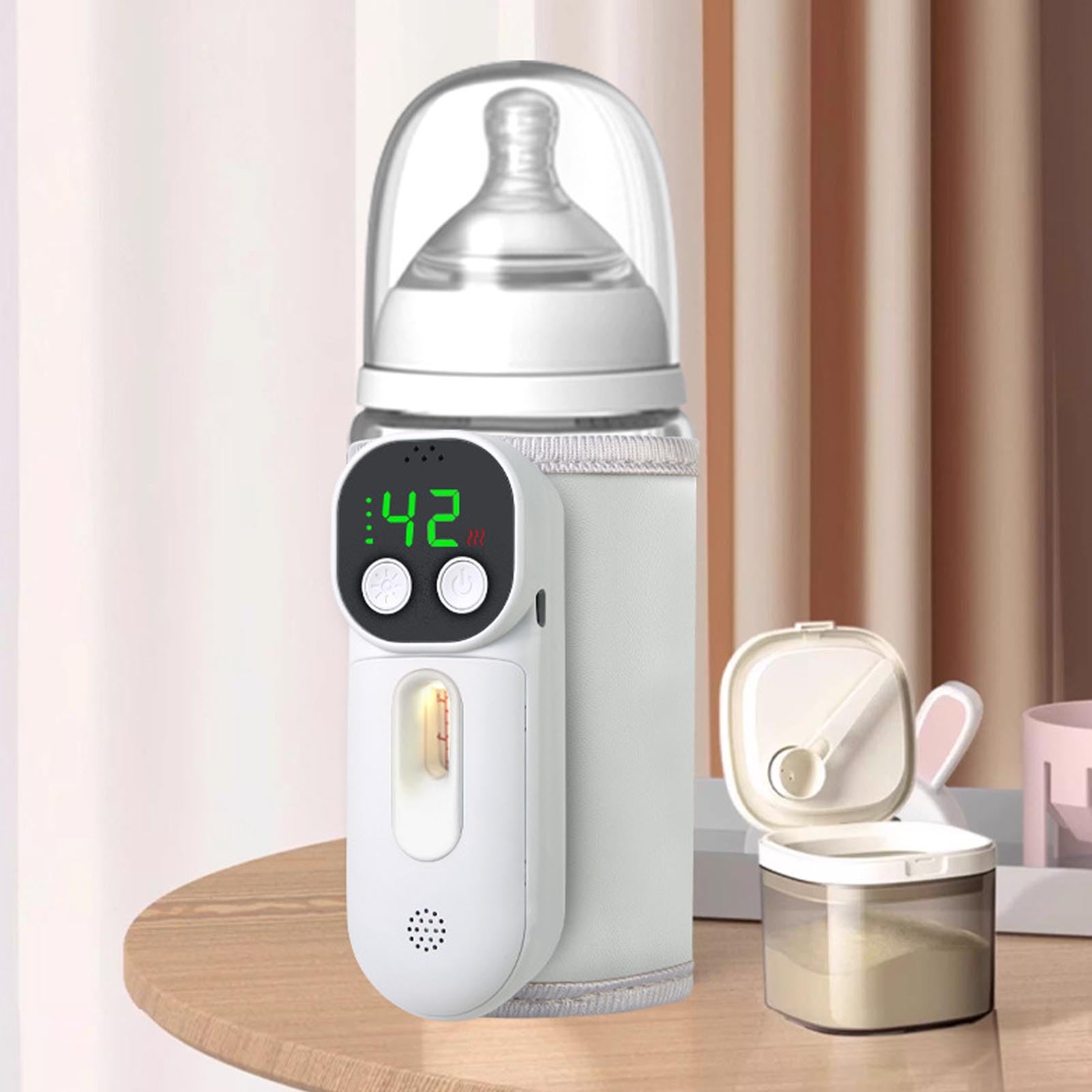 FILFEEL Scaldabiberon Cordless da 18 W con Batteria Ricaricabile da 8000 MAh – Scaldabiberon Portatile da Viaggio, Riscaldamento a Temperatura Costante per Neonati e Bambini Piccoli, Adatto Alla