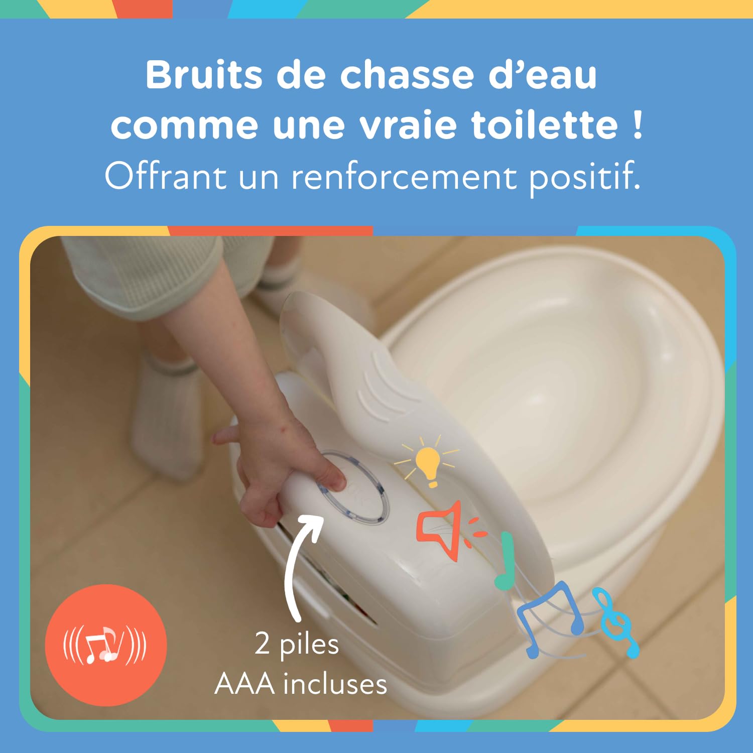 Nuby - My Real Potty - Pot bébé Pour Apprentissage de la Propreté - Pot Enfant Avec Bruit de Chasse et Piles Incluses - Toilettes Enfant +18 Mois - WC Bébé Réaliste Pour Pratiquer - Blanc