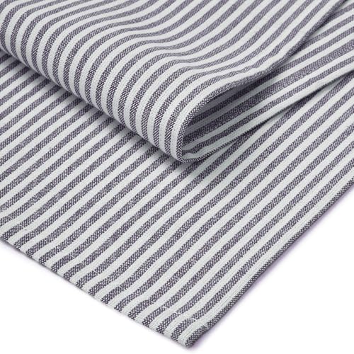 Image of Encasa XO Kitchen Towels Cotton Pack of 4 | 70x45 cm, Ticking Navy Blue - Dish Cloths | Highly Absorbent Cleaning & Wiping Cloths for Kitchen | Reusable Tea Towels