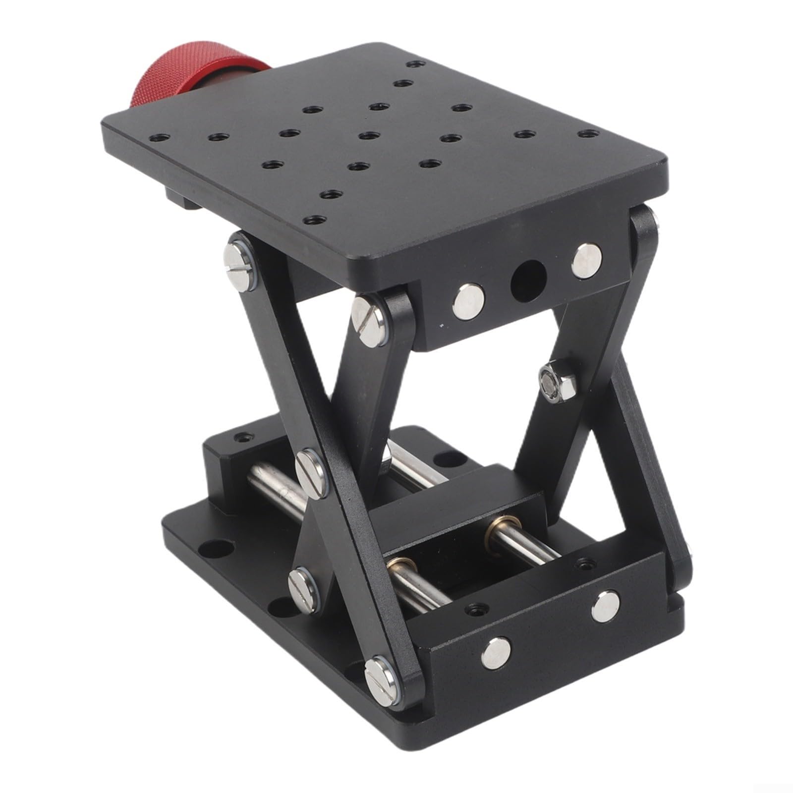 Sollevatore manuale da laboratorio asse Z piattaforma di sollevamento di precisione in lega di alluminio anodizzato altezza di sollevamento 55 mm dimensioni 148 x 80 mm nero per laboratorio ottico