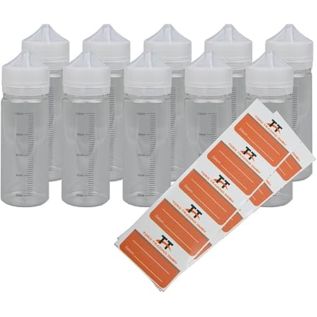 Torg Trading Pet Pen Bottles With 10 Labels Warning Special Item With Faulty Scale Print Liquids Unicorn Bottle Plastic Bottles 1ml Amazon De Kuche Haushalt