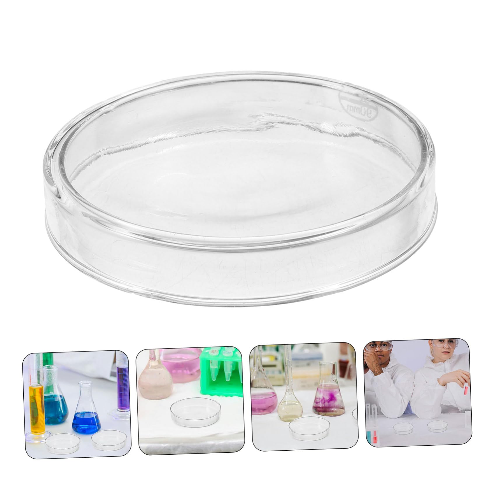 Piastre di Petri in Vetro 90mm 5 Pezzi, Alto Borosilicato | Coperchio Incluso, per Laboratorio e Microbiologia, Resistente al Calore, per Tessuti Vegetali
