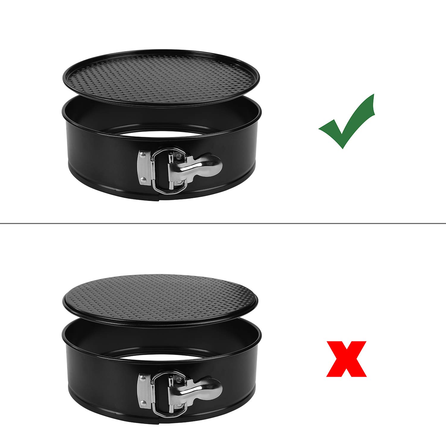 Set 3 Tortiere Apribili Antiaderenti - 10,2cm, 18cm, 22cm In Acciaio Al Carbonio - Foto 2