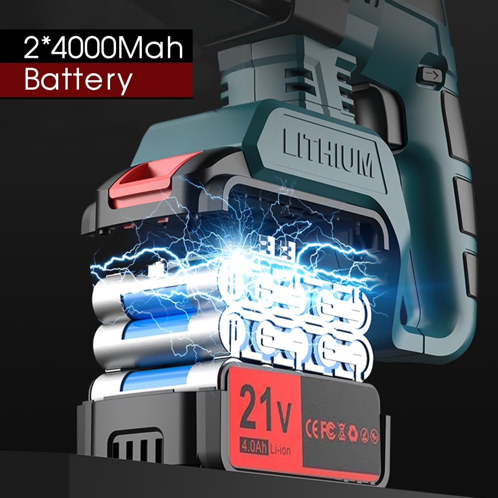 Borstelloze Accuboorhamer 21V 4000mAh - SDS Plus Hamerboor Met 2 Accu's En Oplader