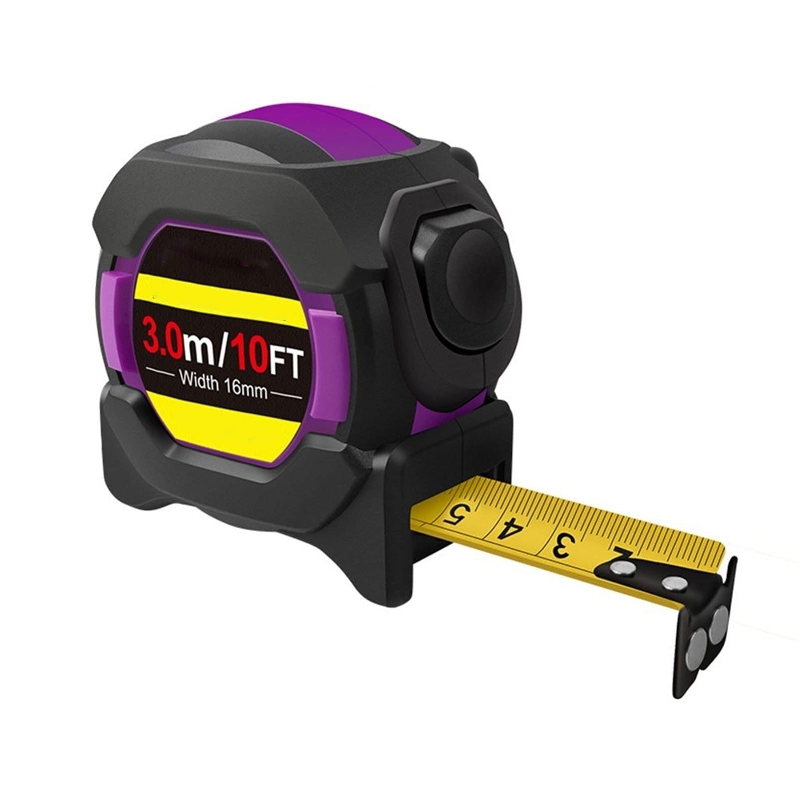 Mètre ruban, ruban à mesurer numérique en acier inoxydable de haute qualité, ruban à mesurer double face de qualité industrielle avec ruban à mesurer magnétique autobloquant (Color : Purple)