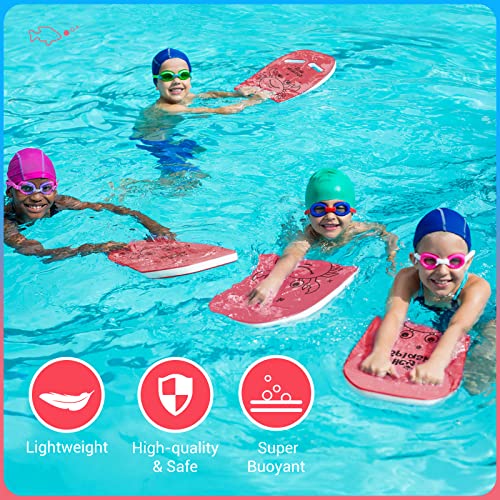 Heysplash Swim Kickboard For Kids, Swimming Kickboard Cute Pattern Swim Training Aid For Children, Pool Exercise Equipments For Beginning Swimmers Safety Swim Board Auxiliary, Rose Red #TOP5