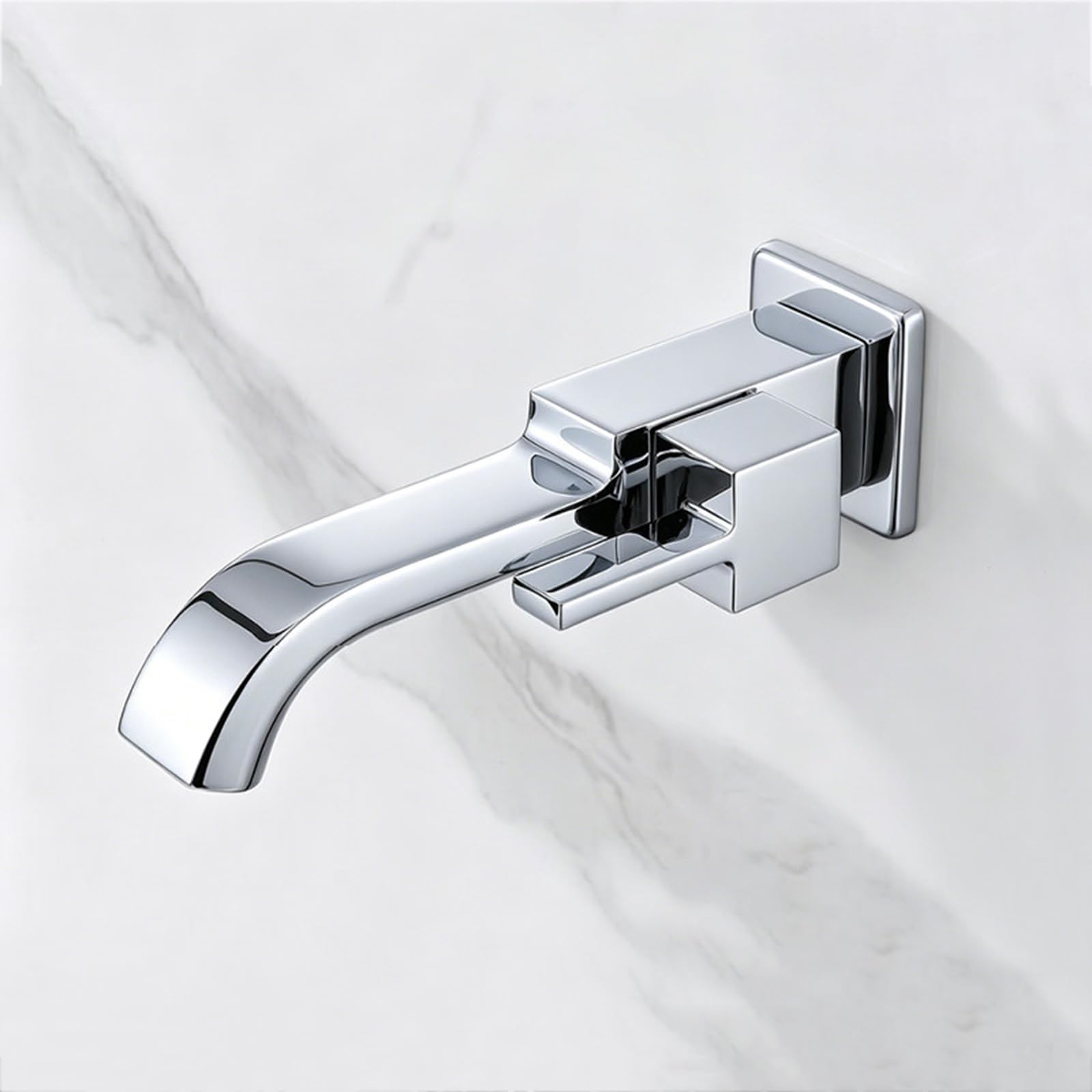 Robinet Mural Eau Froide Uniquement Laiton G1/2 Chromé