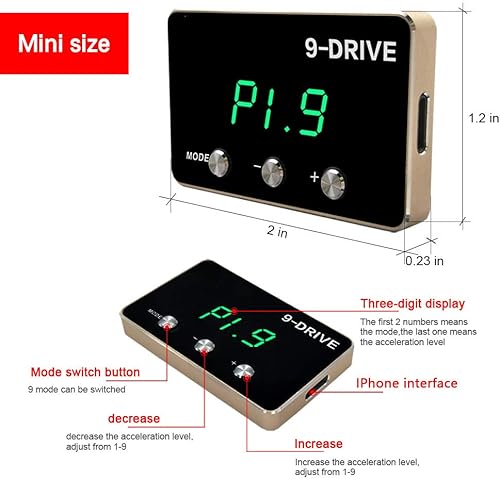 Miniatura 4 de Mallofusa Controlador electrónico universal del acelerador de 9 modos, acelerador de pedal de conducción inteligente, ajuste eficiente de