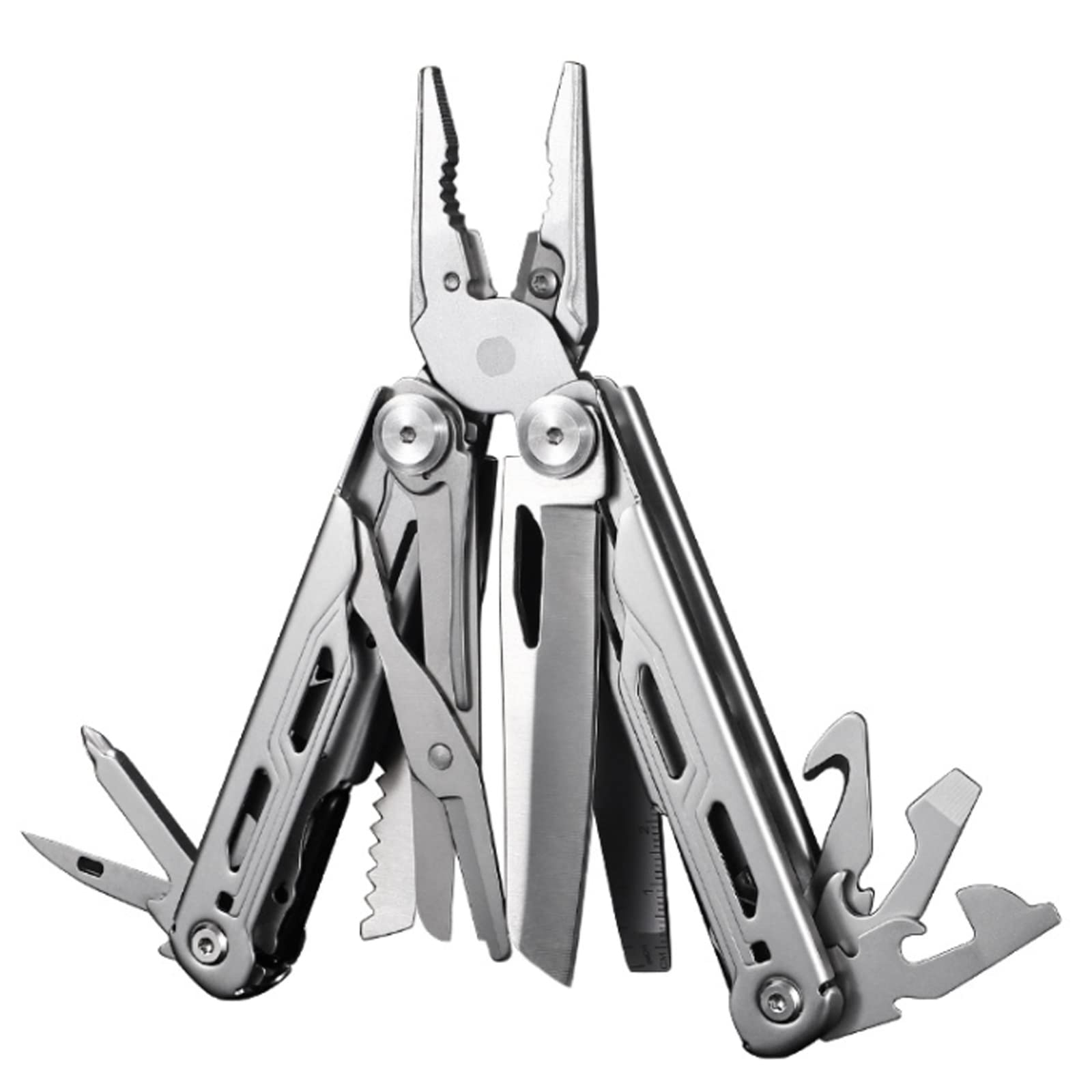 17-En-1 Multifonctions Acier Inoxydable Conçue Outil Multitool Pince De Poche Couteau Pliant Avec Poignée Ergono Pour Extérieur, Survie,Réparation Simple,Camping,Randonnée
