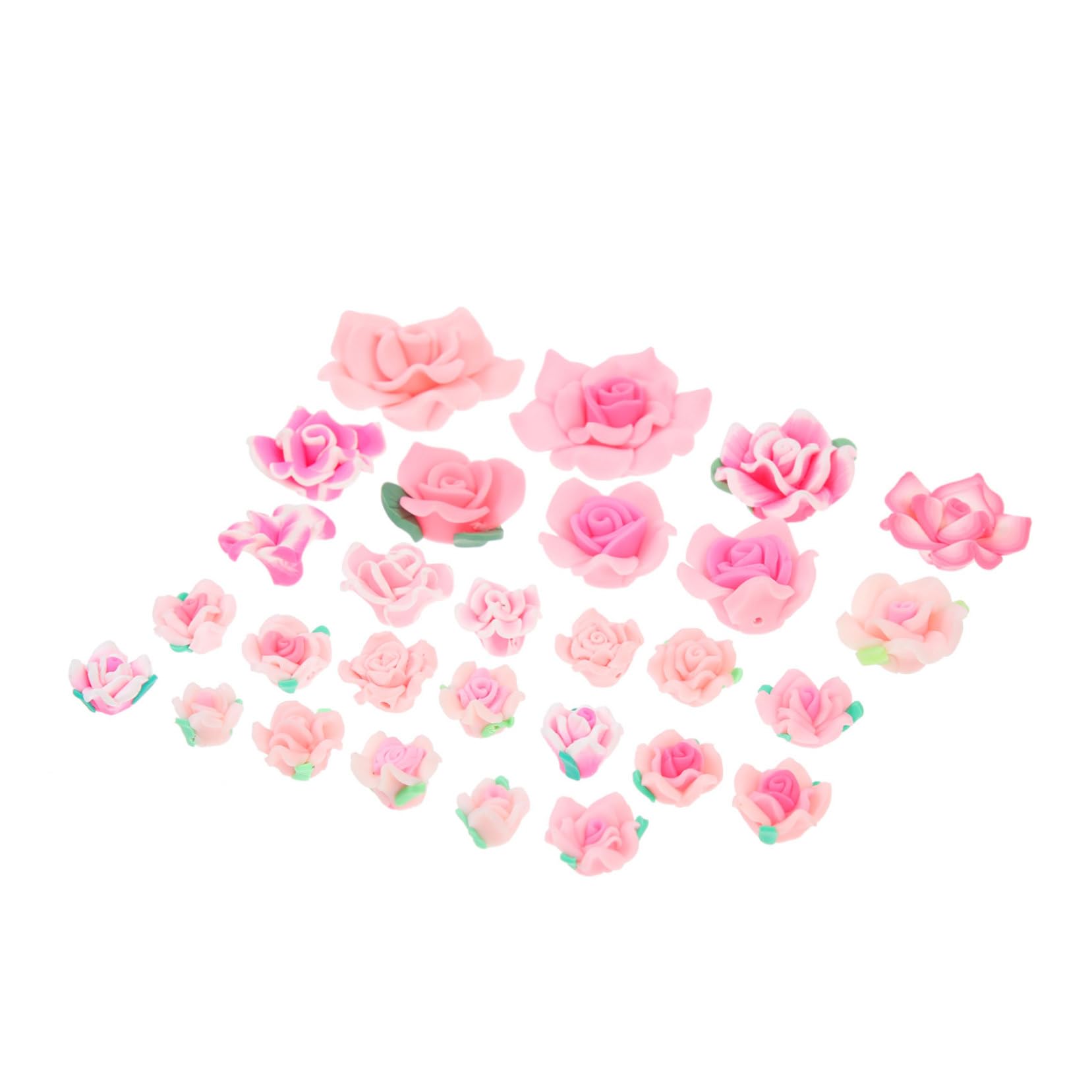 Angoily Conjunto De Flores De Arcilla Polimérica Bricolaje Encantos De Frutas Arcilla Para El Cabello Encanto De La Caja Del Teléfono Accesorios Para Celular 3d Rosa