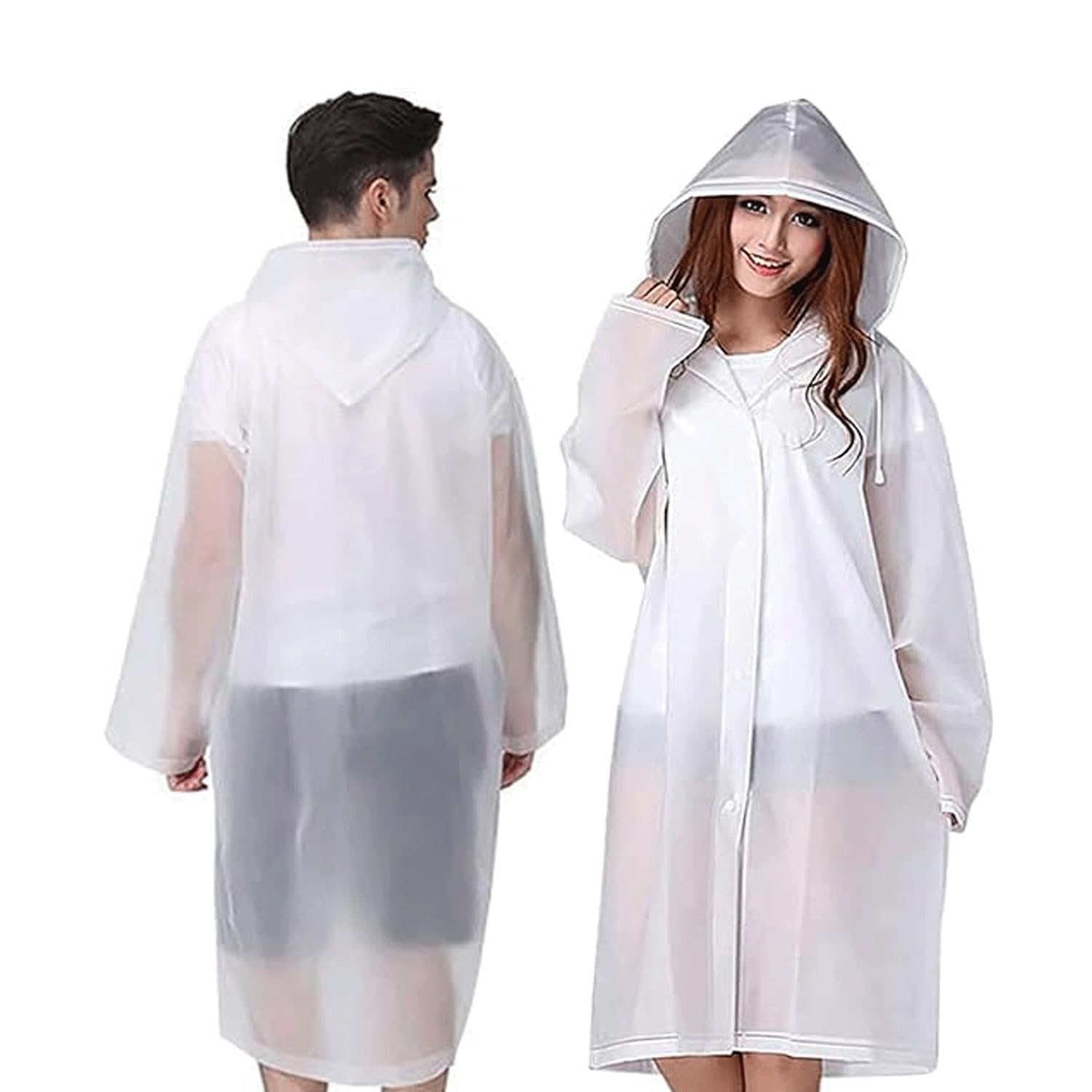 Paicreate 2Pcs Rain Ponchos Sports, EVA Reusable Rain Ponchos with Hood for Men and Women