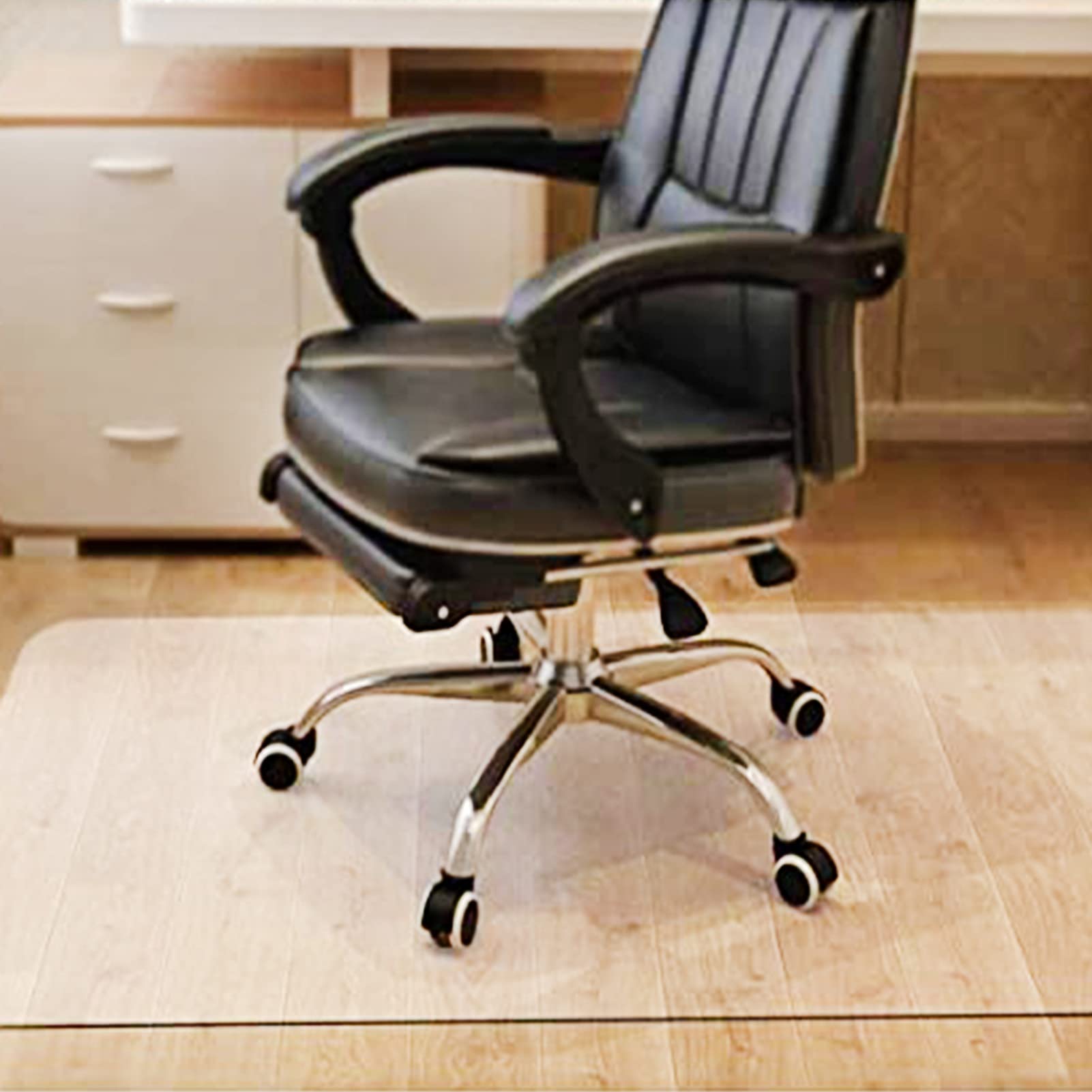 WooFloors Tapis de sol transparent imperméable et anti-déchirure pour chaises de bureau pivotantes Plusieurs tailles 1,5 mm 60 x 120 cm