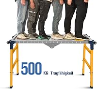 MoPei 2az1-ben Alumínium Munkaplattform Magasságállítható 36x140cm Horganyzott 4