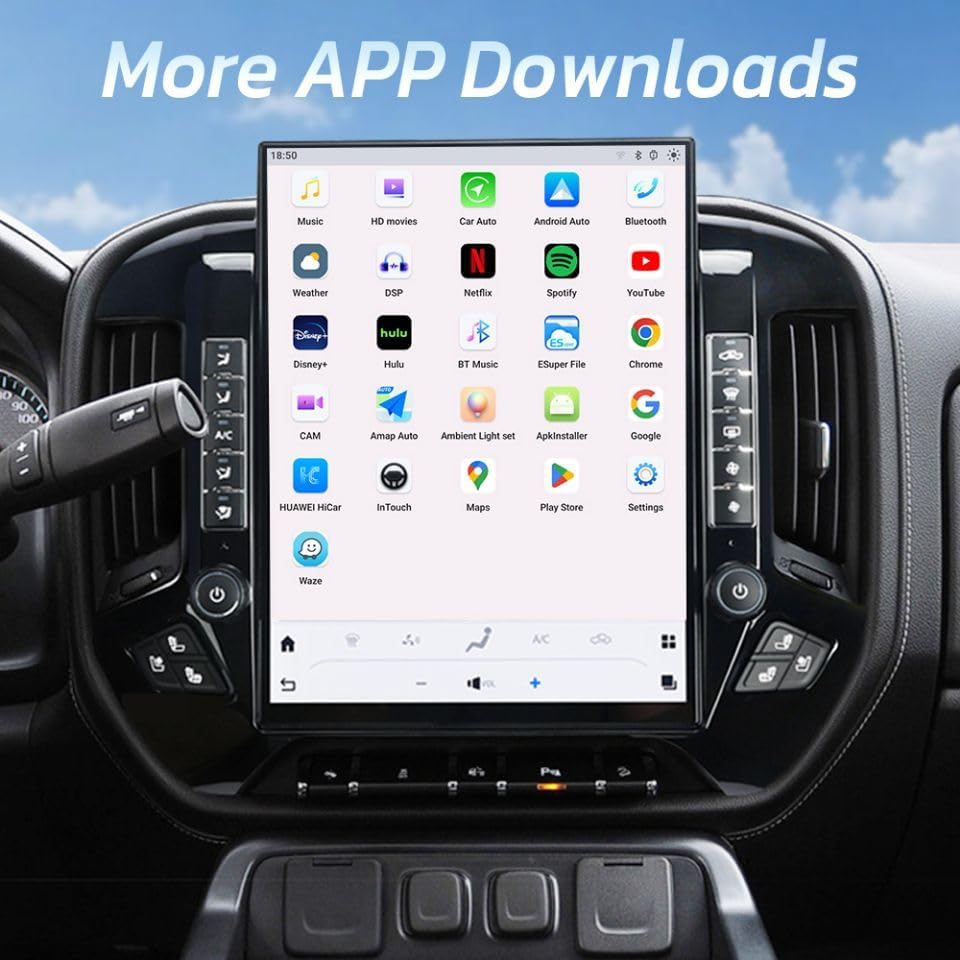 15.6 inch Screen Android 13 Car Radio Head Unit for GMC Sierra Chevrolet Silverado 2014-2018 Car Multimedia Stereo Player GPS Navigation 128GB (OEM 8" Screen) image 7 of 8 B0F37W2VD1