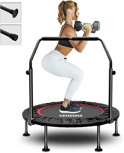 KENSONE 40"/48" Foldable Mini Trampoline, Indoor Trampoline for Kids, Adults