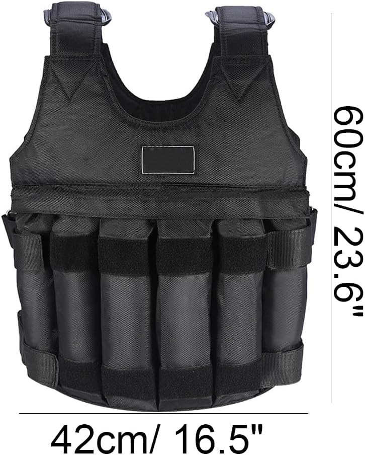 Weighted Vest Adjustable 0-40lb Weight Vest men and women with Shoulder Pad for Slim Workout Strength Training Running Fitness Muscle Building (Empty Vest)