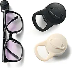 YCUSTBAG Suporte magnético para óculos de sol de silicone forte, clipe de óculos de sol com as mãos livres e porta-crachás para viagens, praia (pacote com 2)