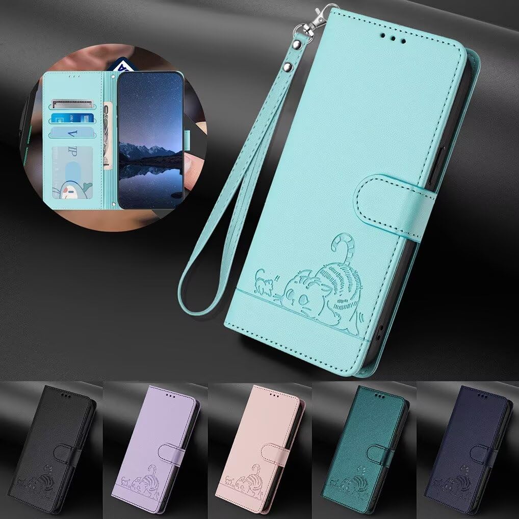 SEAHAI Coque Pour Ulefone Note 20 Pro Étui Portefeuille, Mignon Chat Embossée Premium PU Cuir Flip Antichoc Housse Avec Support/RFID Blocage/Fentes