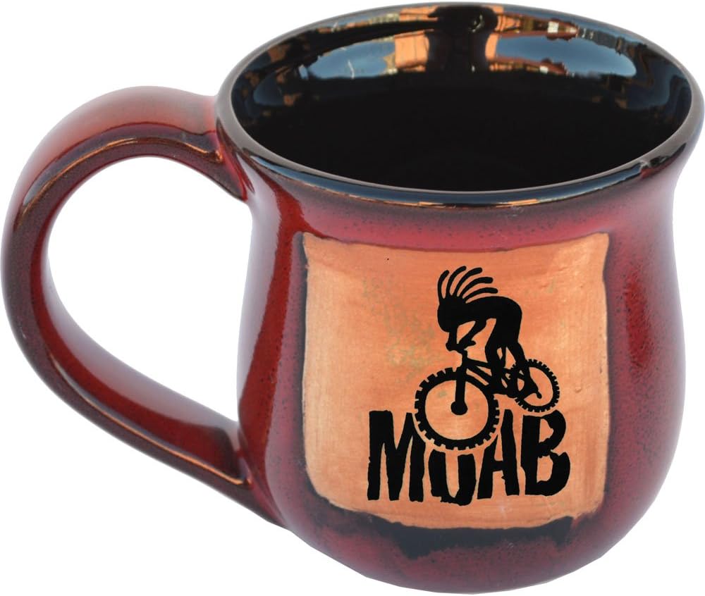 ALWAYS AZUL POTTERY Moab 14 Oz. Mug in Real Red Glaze - Handmade Ceramic Coffee Mug - Stylish and Unique Handcrafted Artistic Drinkware - Polished Clay Cups, Great for Coffee, Tea, and Art Lovers
