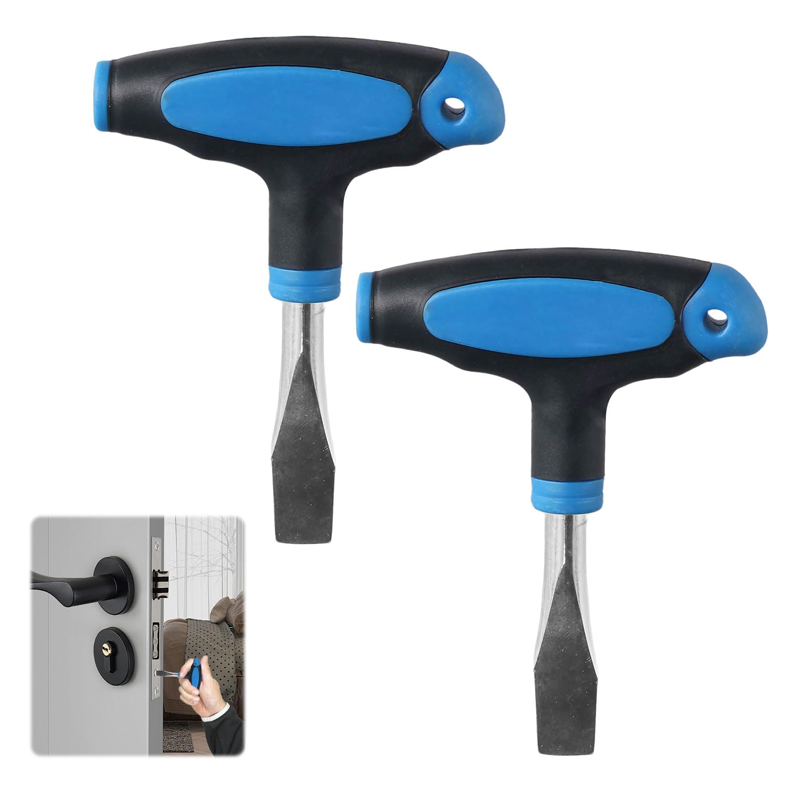 Eophmi 2pcs Large 12mm Flat Head Screwdriver, T Handle, Carbon Steel, Electronics Repair, Photography Equipment, Precision Work