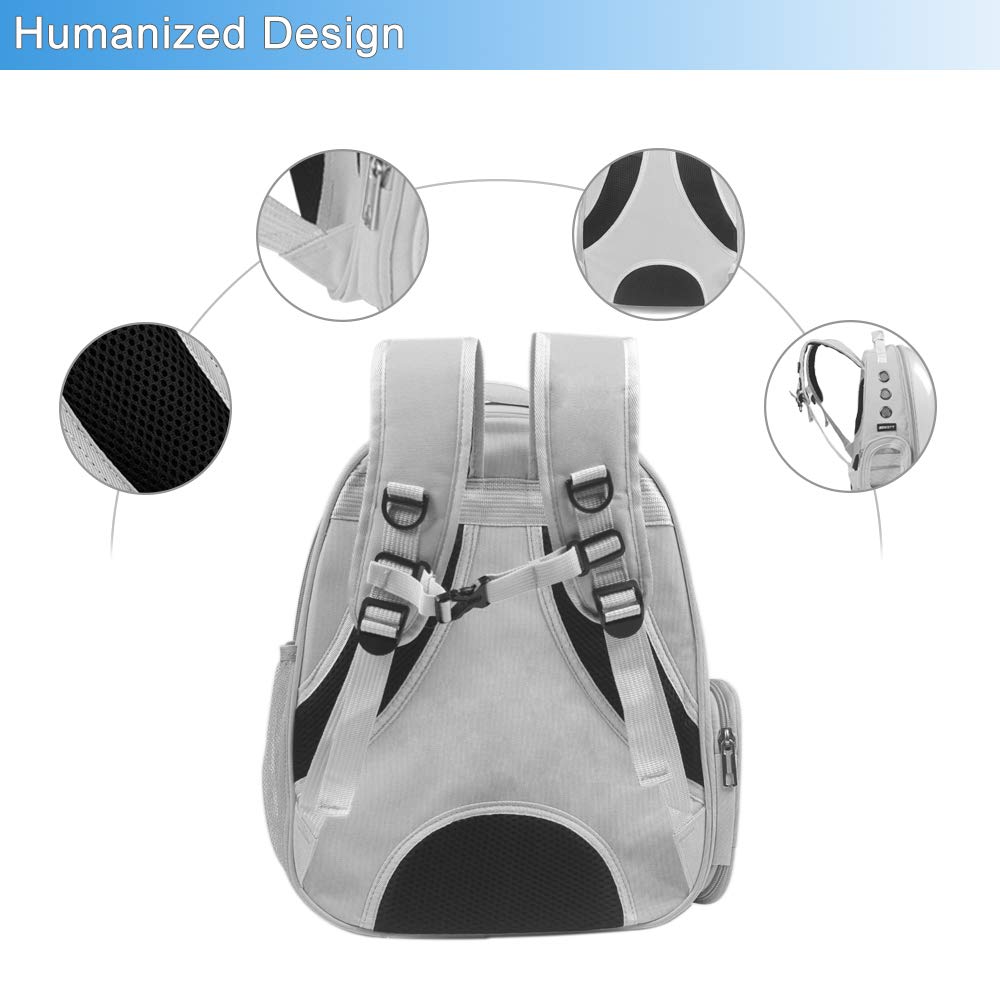 Katzenrucksack Tragetasche, Hunderucksack, Haustier-Rucksack für kleine Katzen, Welpen, Hunde, Hase, von Fluggesellschaften zugelassen, belüftet, transparenter Kapselrucksack für Reisen,