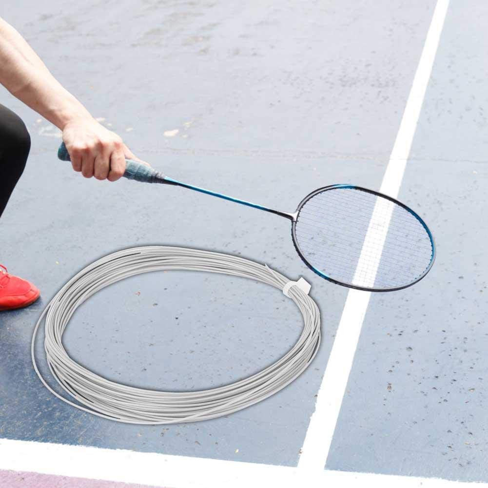 so 2 Piezas Cuerda de Raqueta de bádminton 10m Alta flexibilidad Línea de Cuerda de bádminton Raqueta de Entrenamiento Líneas de Raqueta Accesorio de reparación de bádminton(Blanco)