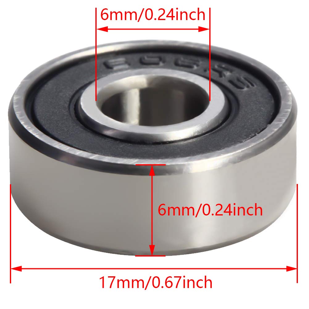 Othmro 606-2RS Lot De 20 Roulements à Billes à Rainure