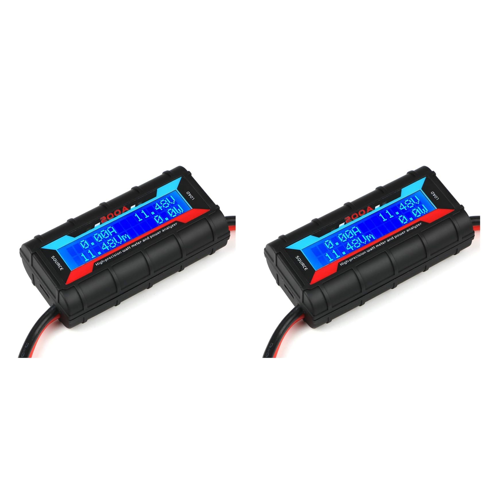 Jnchdghwa Black 2X 200A High Power Analyzer Watt Meter Battery Consumption Performance Monitor With Lcd Backlight For Rc