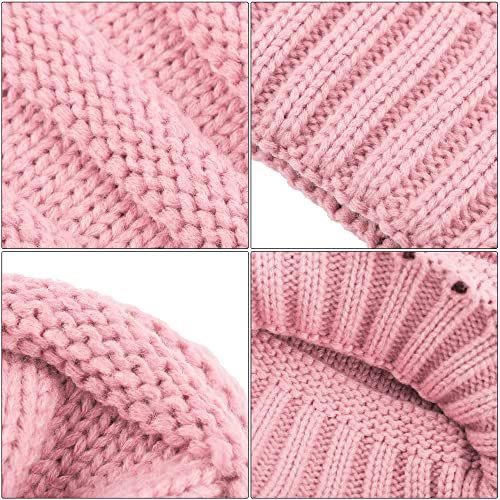 URATOT Winter Knitted Warm Set Infinity Scarf and Beanie Hat Touch Screen Gloves Winter Gifts for Men and Women3