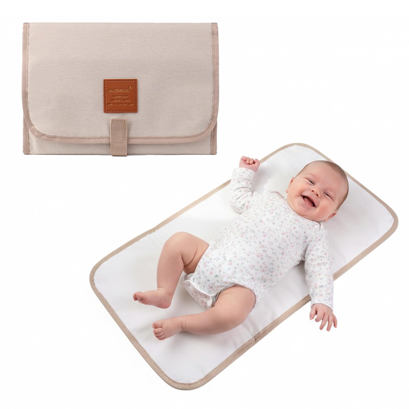 Portable Baby Changing Mat, Waterproof Foldable Diaper Pad for Travel & Home Use, Easy Wipe Clean Surface with Carry Handle