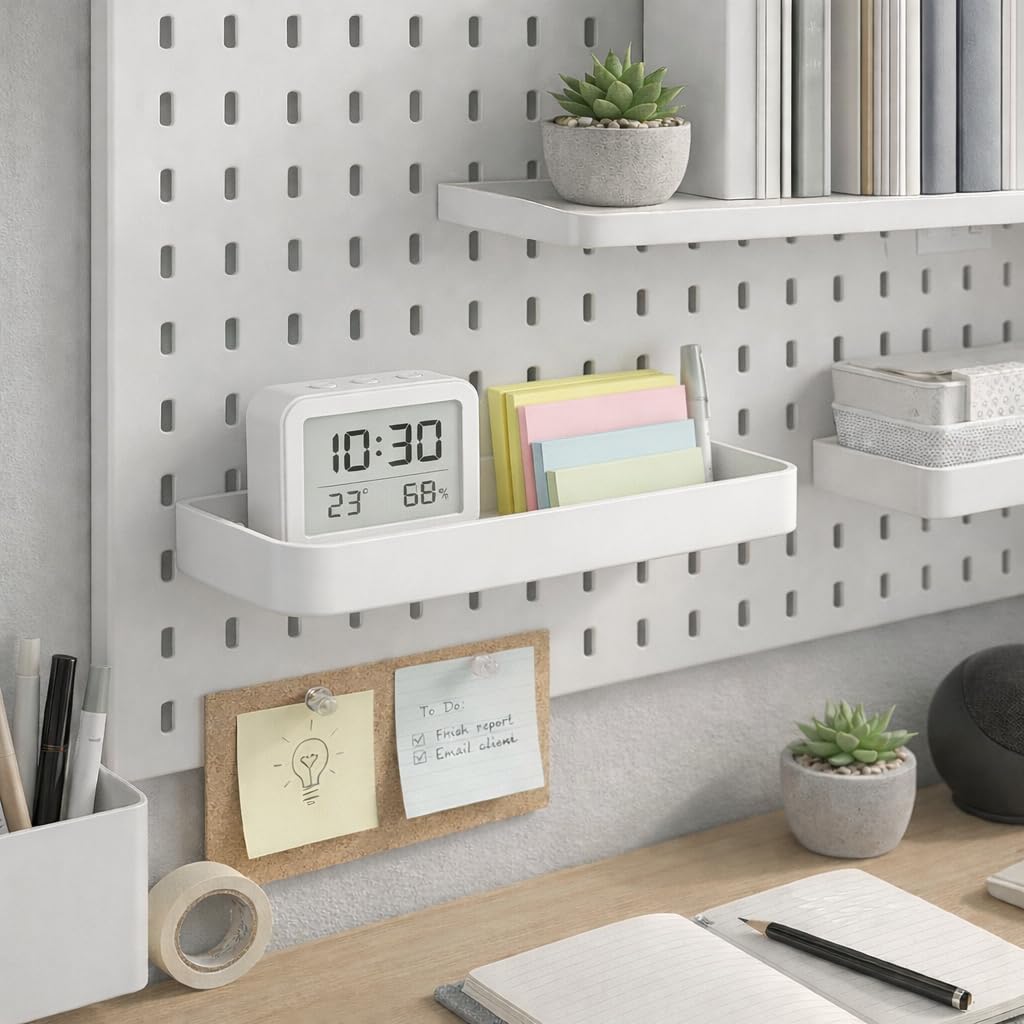 Amazon.com: Chris.W 2Pack Pegboard Trays Shelf White Pegboards