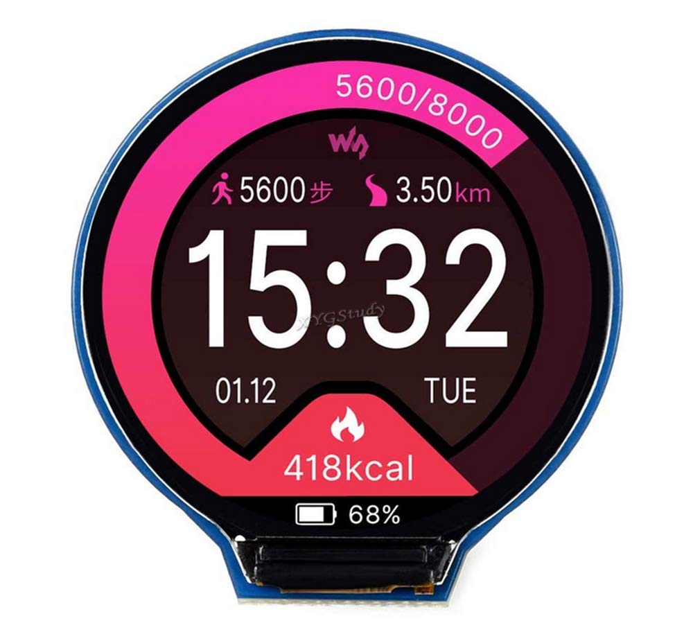 Rfeeuubft 2pièces 1,28 Pouces IPS Full View TFT ÉCran LCD