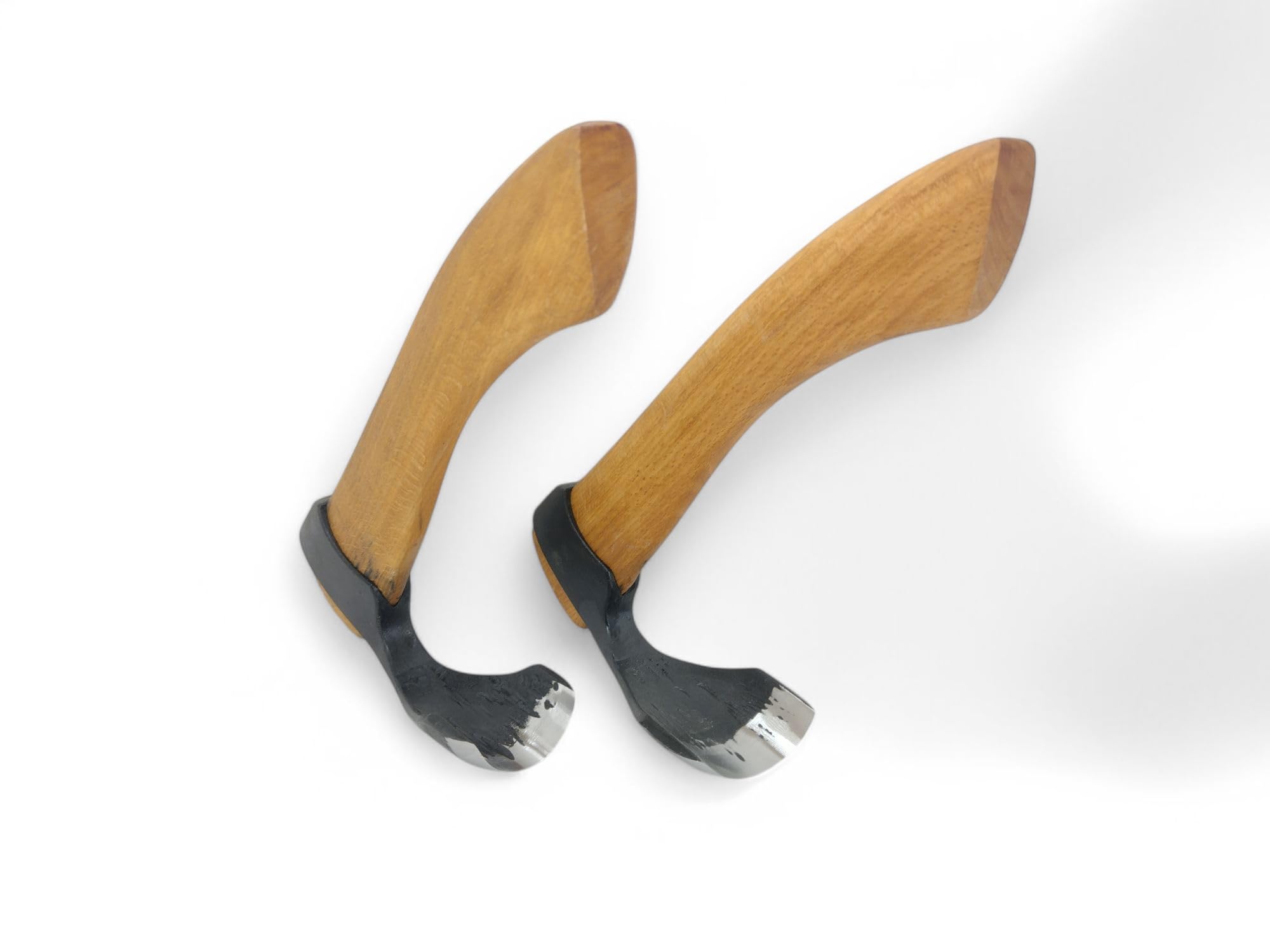 Set aus 2 Holzschnitz- und Holzarbeits-Schalen-Dechseln – Große & Kleine Gebogene Dechsel mit Außenfase