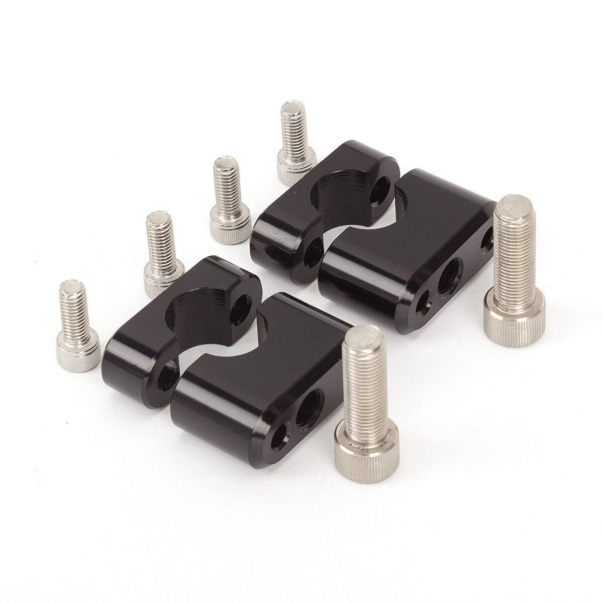 22 mm Standard-Lenker-Lenker, Fat Bar Riser Mount Clamp Adapter Universal Motorrad Pit Dirt Bike Racing ATV CNC Aluminium Lenkerhalterungen Riser Clamp Schwarz