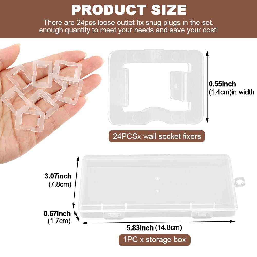 24 Pcs Loose Outlet Fix Plug, Wall Socket Fixer, Transparent Loose Socket Insert, Easily Fix Loose Outlets, Keep Your Loose Socket Jack Snug for Power Plug